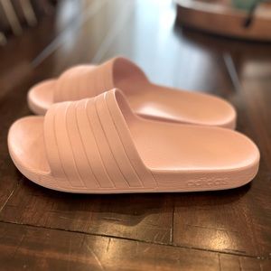 Adidas pink slides